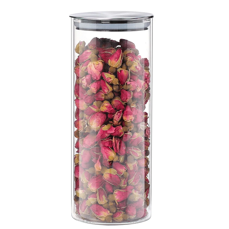 

1000ml Kitchen Storage Stainless Steel Glass Jar