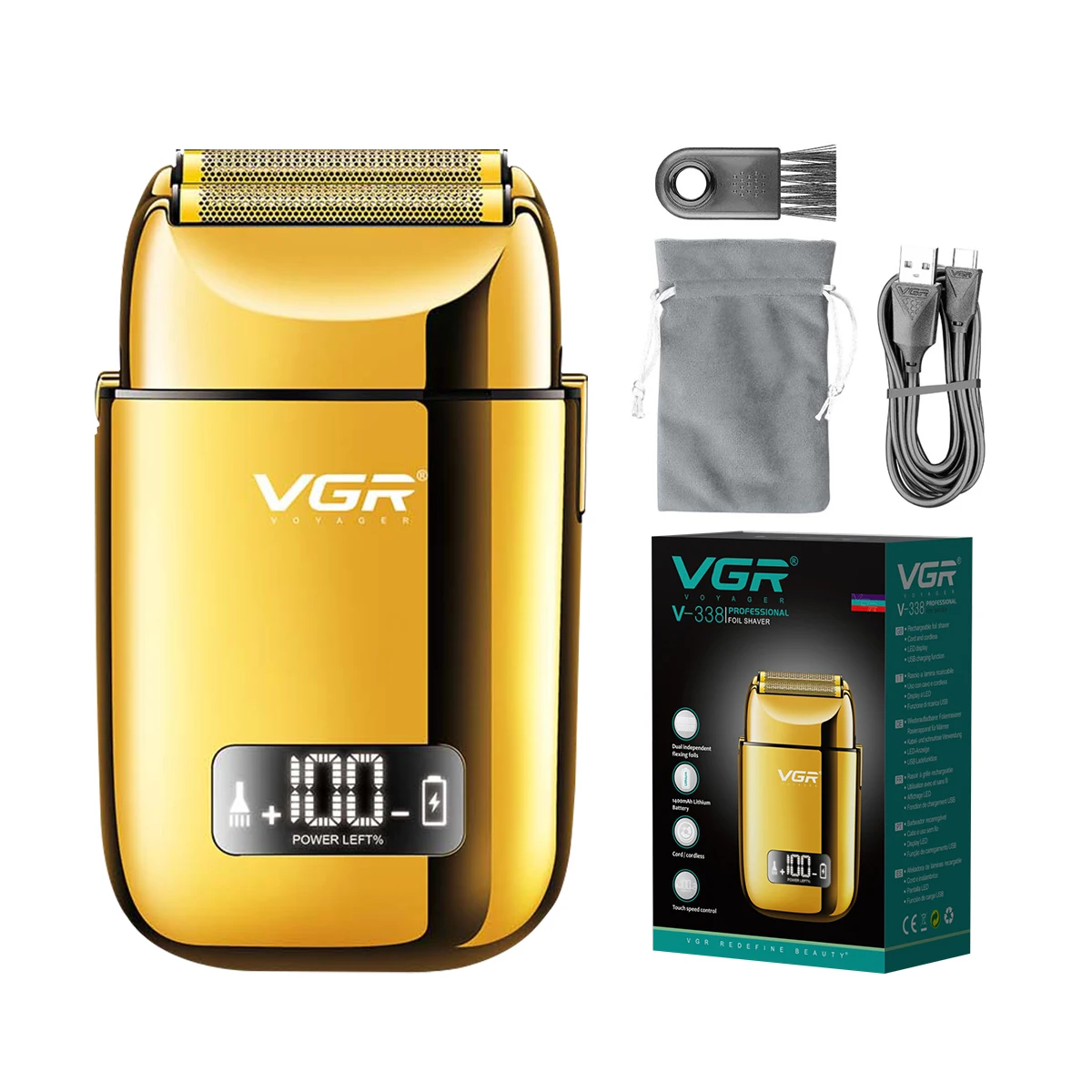 

VGR V-338 Portable Shaving Machine Rechargeable Professional Electric Shaver for Men