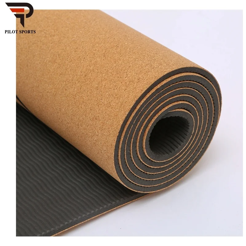 

PILOT SPORTS gym fitness equipment home natural cork yoga mat, Cork color