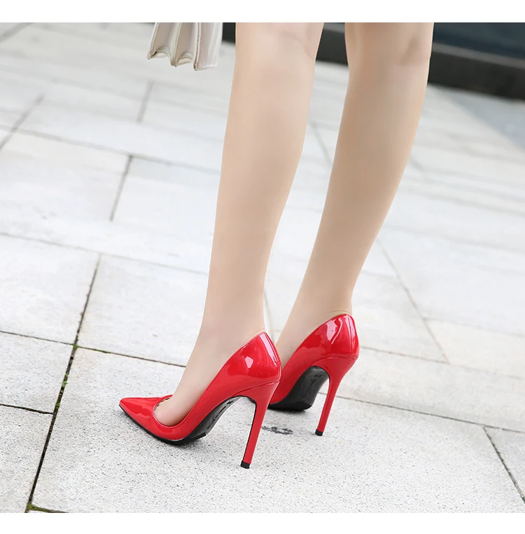 

Big size women high heel shoes pointy toe stiletto 6 inch heels fashion girl shoes designer shoes women famous brand, Black or as your request