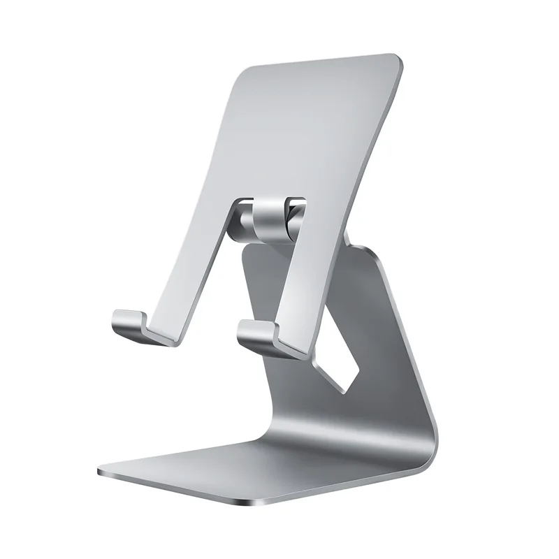 

High quality general lazy aluminum alloy folding mobile phone holder for ipad desktop, Silver