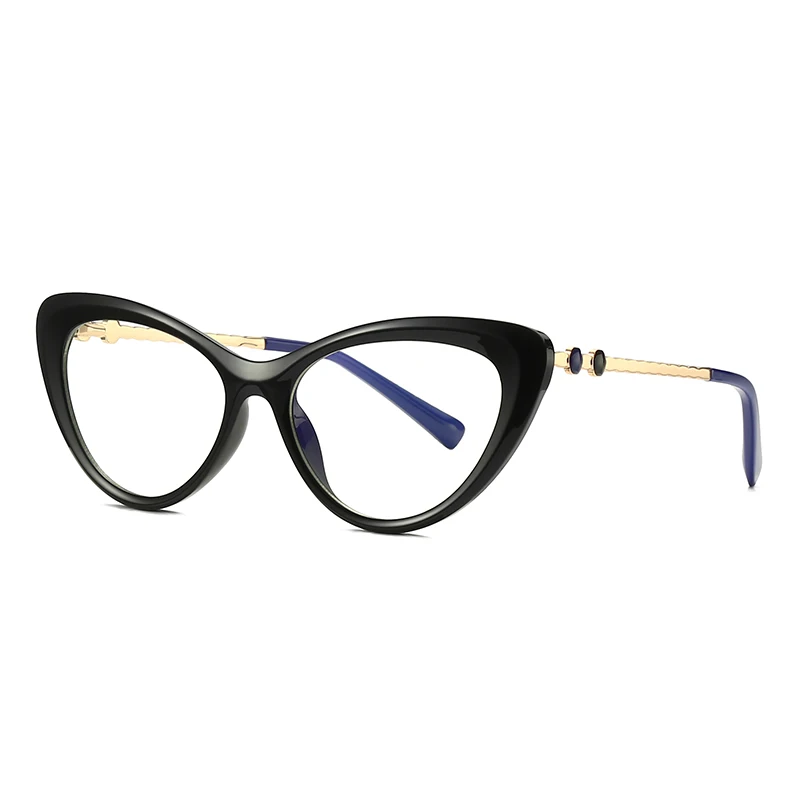 

2021 Fashion Optical Frame Cat Eye eyeglasses Women New Metal Spectacles Anti Blue Light Blocking computer glasses wholesale