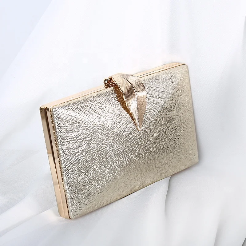 

Fashion Women Clutch Bag Metal Leaf Lock Ladies Handbag Clutch Purse Evening Bag for Bridal Wedding Party Crossbody Bag