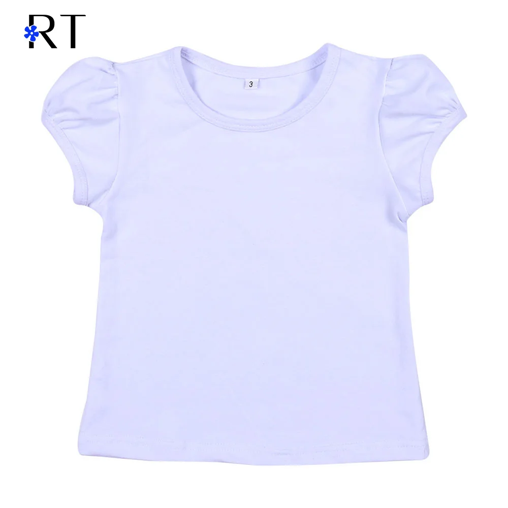 

95% Cotton Girls Tops Classic solid clothes for little girls kids clothing short sleeve T-shirts, Picture
