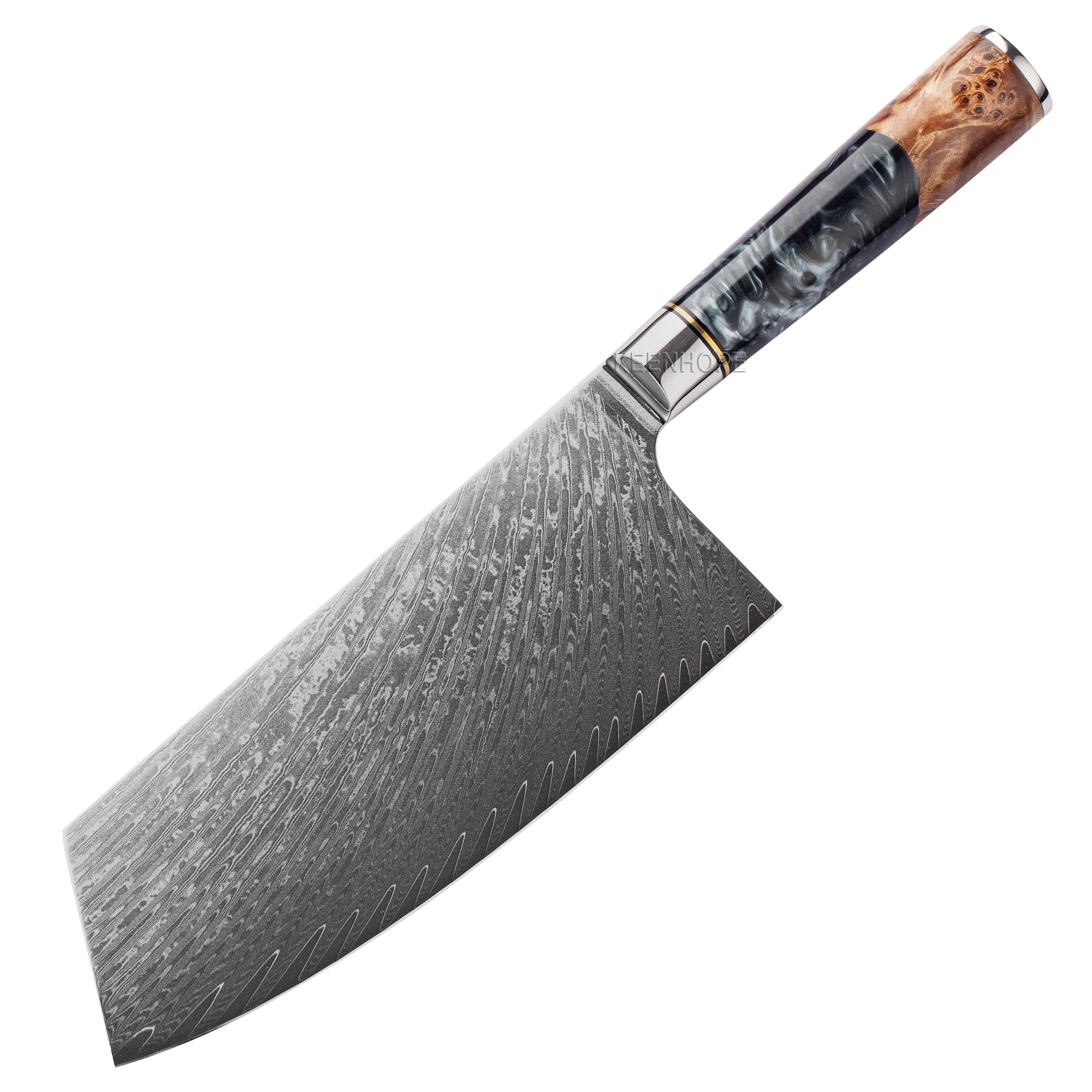 

8 inch Cleaver Knife Damascus Kitchen Knife 67 Layers Damascus Steel with Resin and Wood Handle