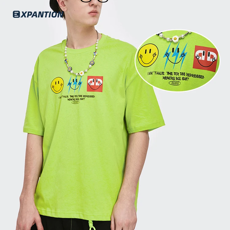 

EXP wholesale high quality loose hip hop short sleeve cartoon screen printing oversized mens drop shoulder tshirt, 3 colors