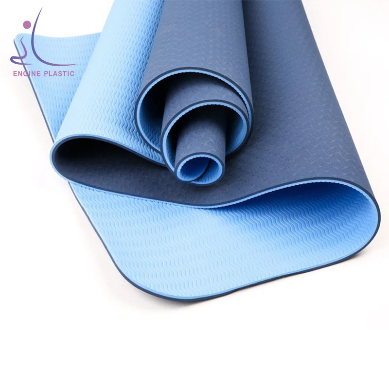 

Yoga Manufacturer High Quality Fitness Non Slip Two-color Pilates Gym TPE Yoga Mats, Regular two-color,or customized