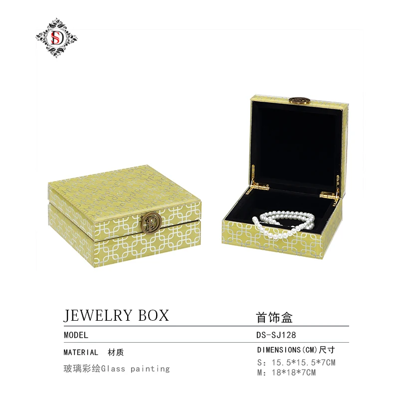 

Modern simple classic jewelry box glass painted metal model room dressing table perfume placement supplies