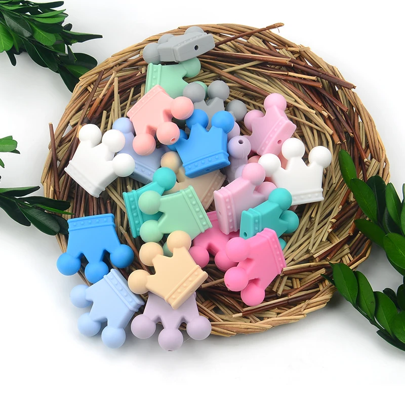 

2020 New Design Wholesale Crown Shaped Silicone Beads, 10 colors