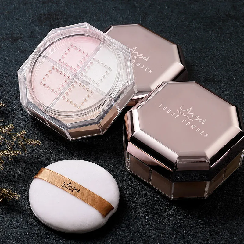 

4-color air loose powder matte highlight makeup finishing powder smooth waterproof makeup fixer oil control concealing 4 colors, 4 colors optional