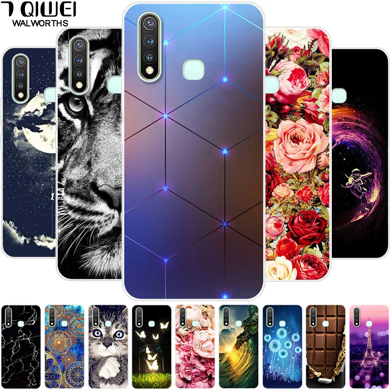 

Phone Case For vivo Y19 Cover 6.53 Silicone Soft Flower Coque For vivo 1915 Y19 Case vivoy19 Y 19 TPU Cases For Vivo Y5S U3