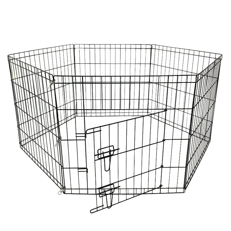 

Lorenzo OEM Recinto Per Cani 24"H61xW61CM Canil Pvc 6 Panel Dog Kennels Cages De Chien Stainless Steel For Sale Cheap Dog Fence, Sliver color