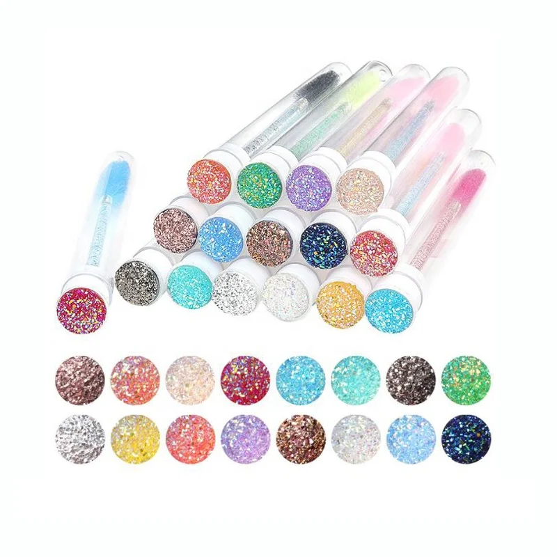 wholesale beauty applicator colorful lash brushes mascara wand brush diamond eyelash brush