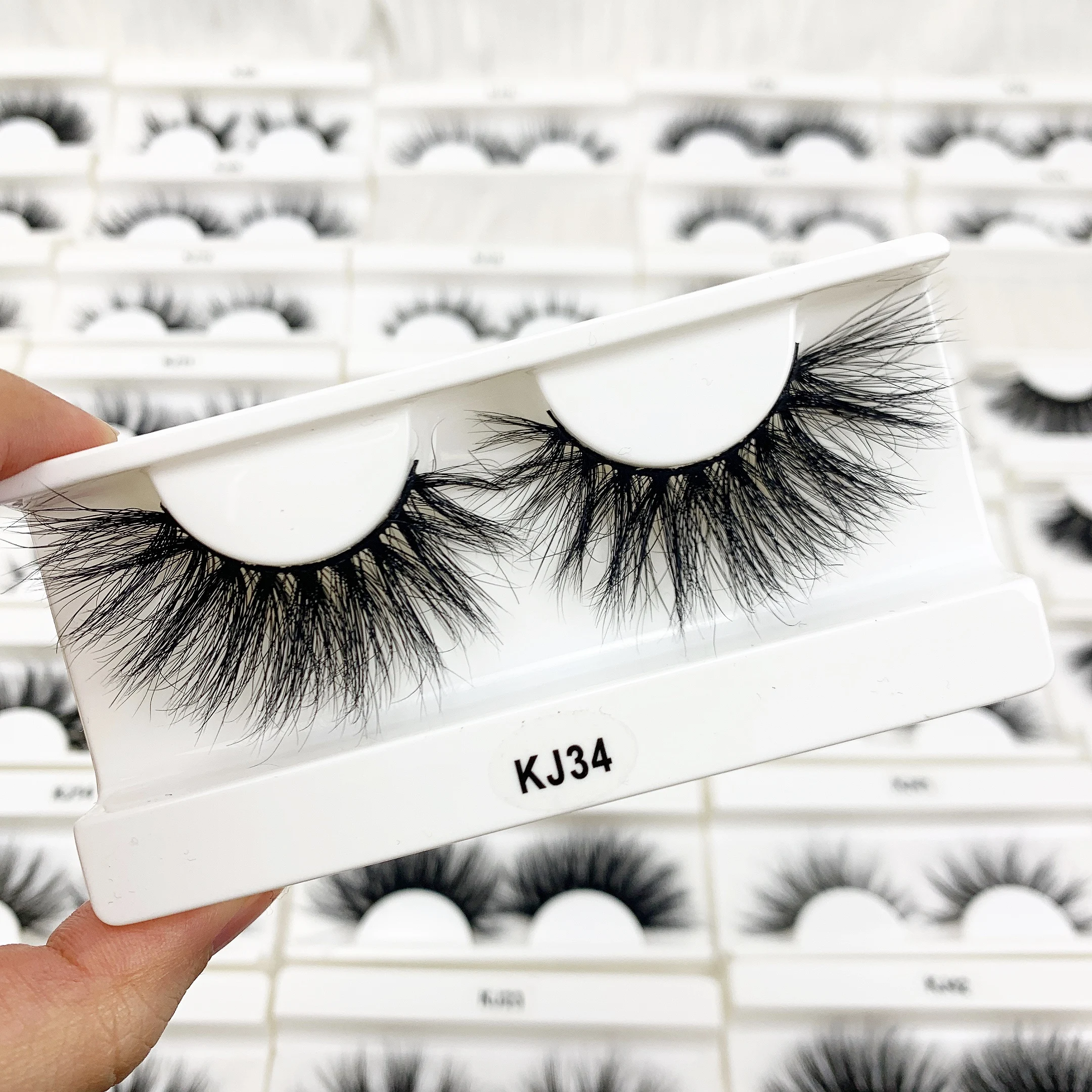 

3D multi layers full strip lashes mink fluffy medium eyelashes handmade 22mm mink eyelash