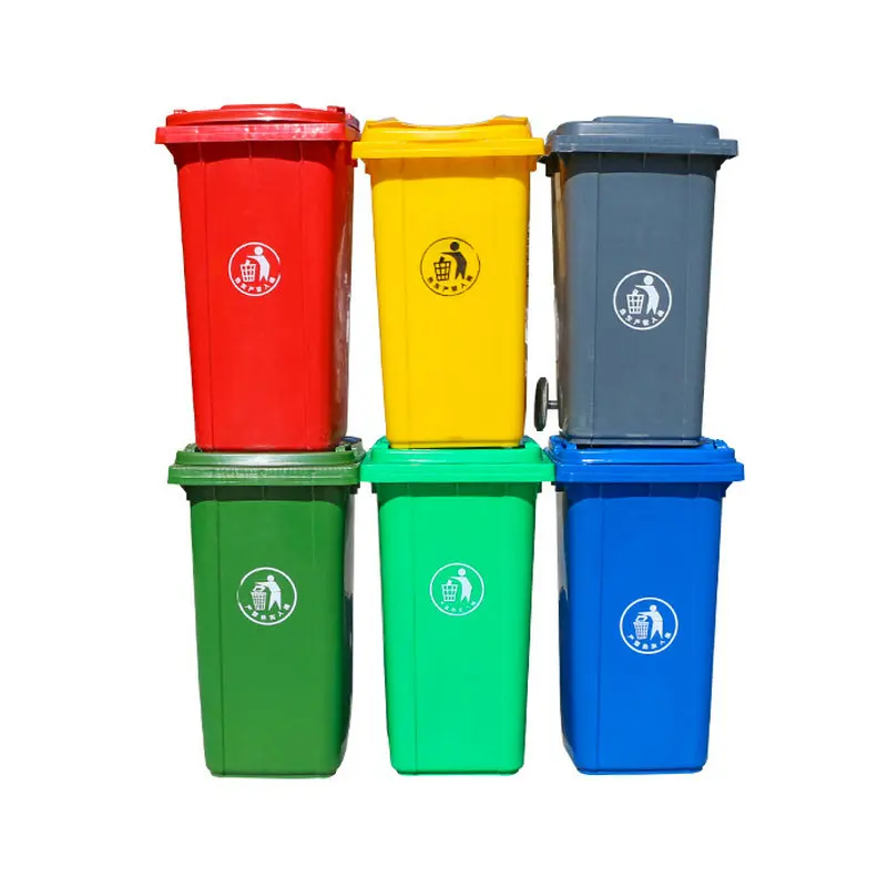 Color Coded Waste Garbage Bin 120l Mobile Eco-friendly Public Plastic ...