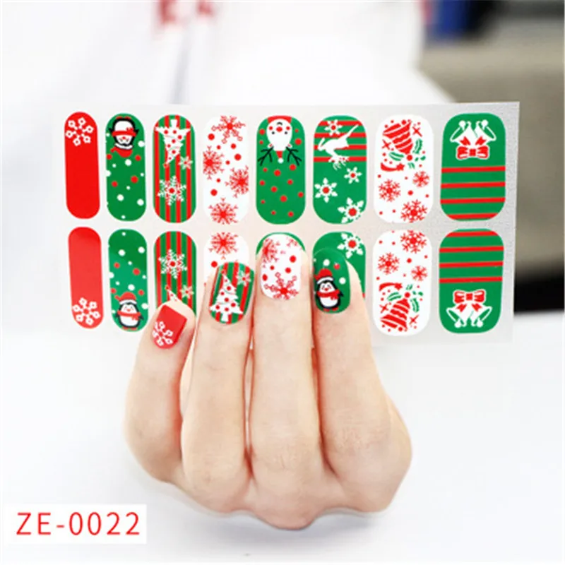 

women new Nail stickers fashion hot sale fingernail Christmas theme piece, Colorful