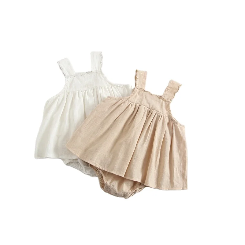 

ZHBB Australia US INS Summer Infant Bodysuits Plain Newborn Girls Jumpsuits Sleeveless Organic Cotton Baby Romper Dress, Floral