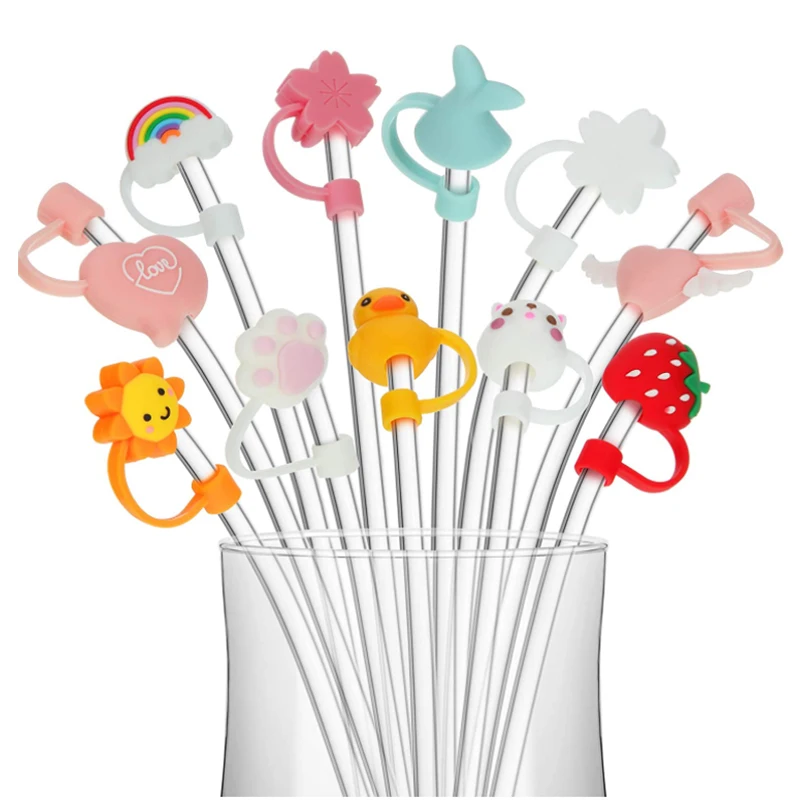 

Reusable Cute Lids for 6-7 mm Straws Plugs Drinking Straw Tips Silicone Straw Cover