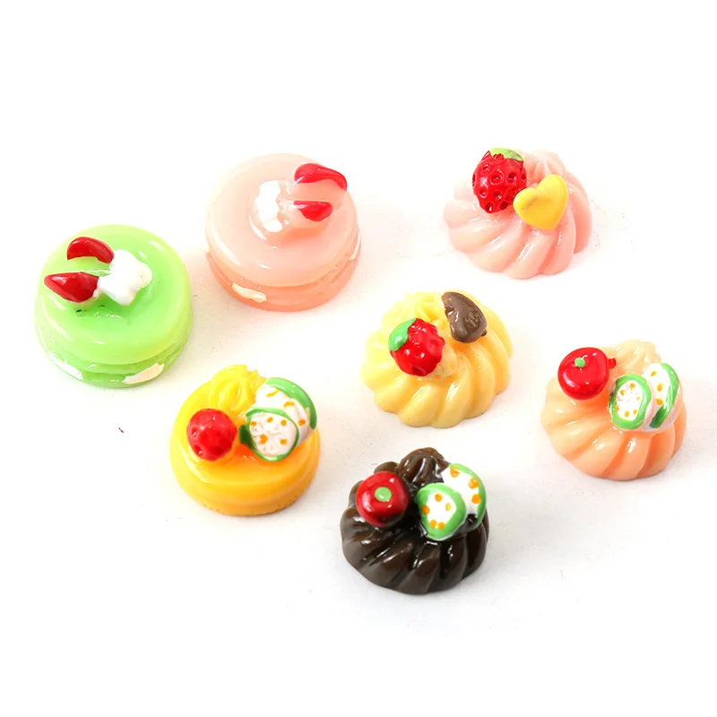 

good quality cheap price japanese style 3d miniature strawberry lemon cake simulation food resin charms