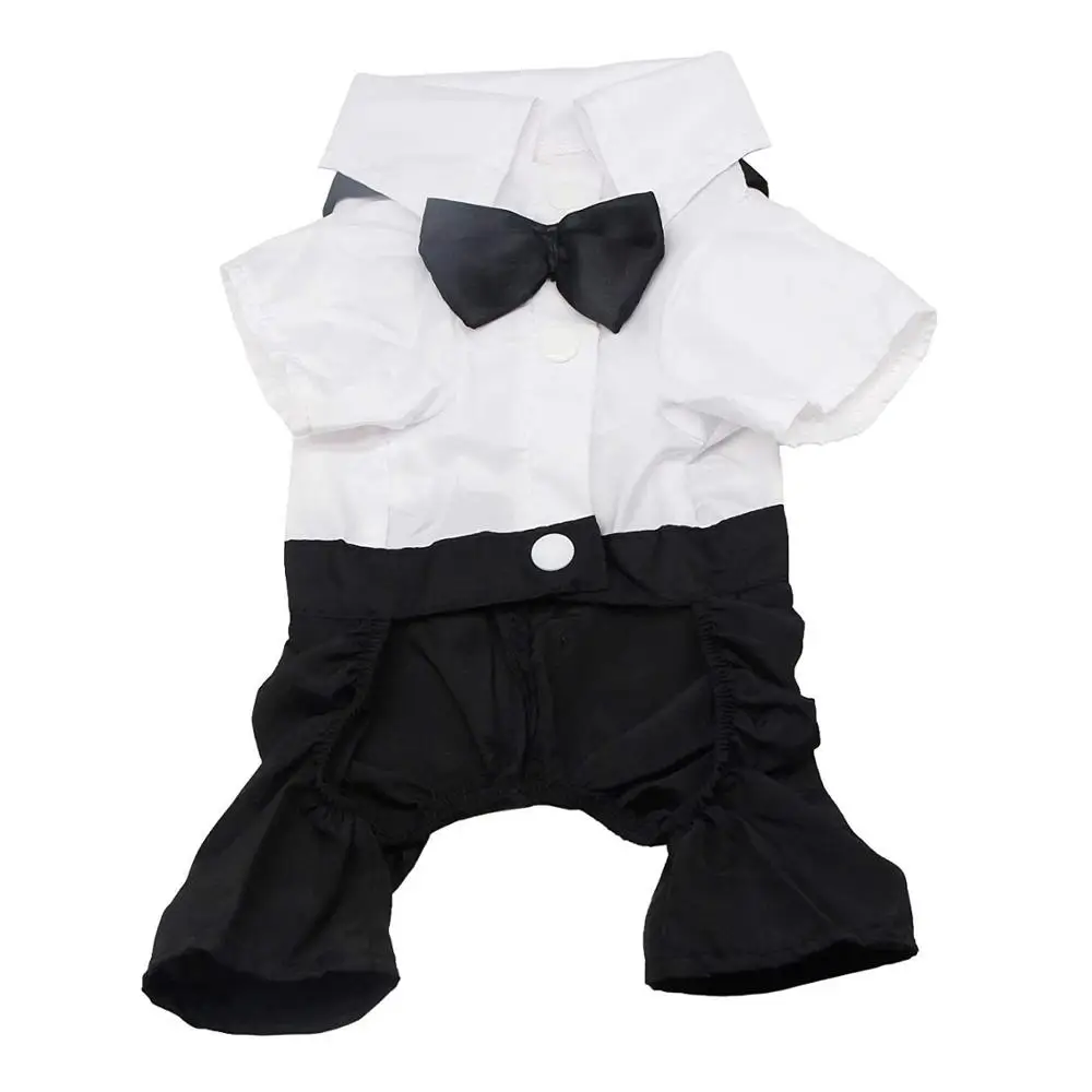 

Cute Gentleman Pet Dog Clothes Cat Wedding Suit summer dog clothing Chihuahua Poodle Tuxedo Bow Tie Puppy Coat Supplies