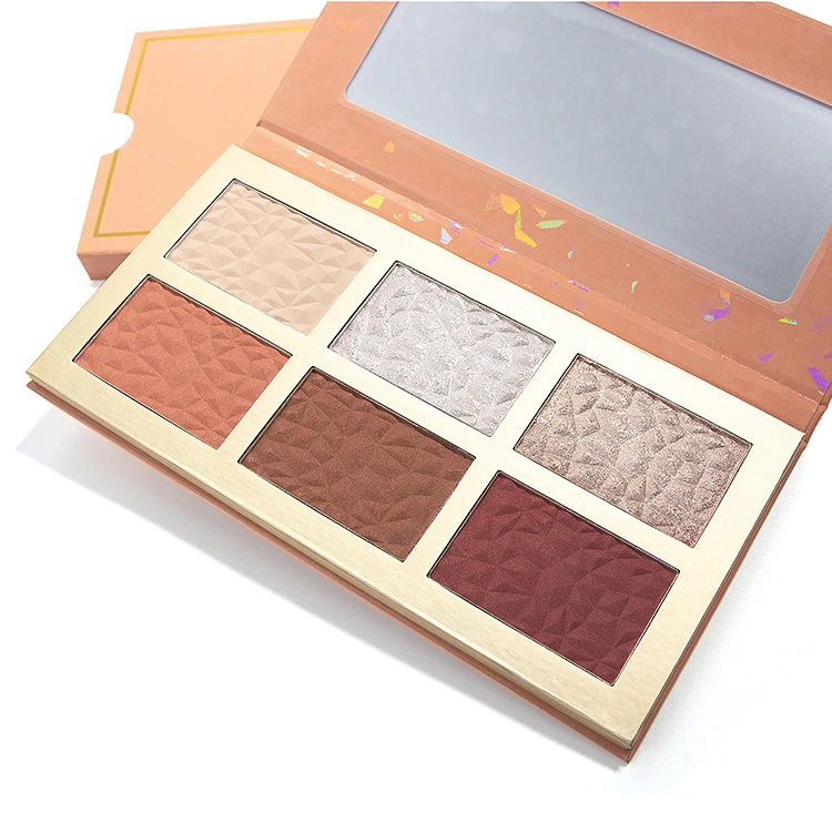 

High Quality Private Label Cosmetics Eye Makeup Pressed Contour Bronze Powder Highlighter Palette, 6 color