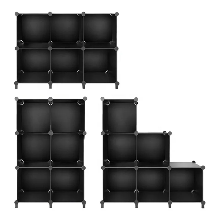 

Italian smart 6 set 30x30cm shoe cupboard plastic shoe rake cubes storage cabinet shelf style room divider, Black