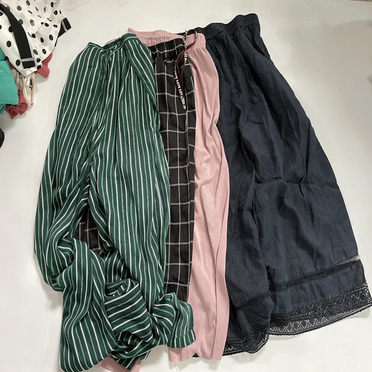 

bale pants Wholesale casual ladies used clothes wide leg pants in bales, Mixed