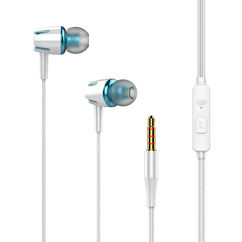 

2021 New trending 3.5mm jack TPE earphones headphone headsets 1.2 M handsfree stereo in-ear wired oem odm earphone, Black