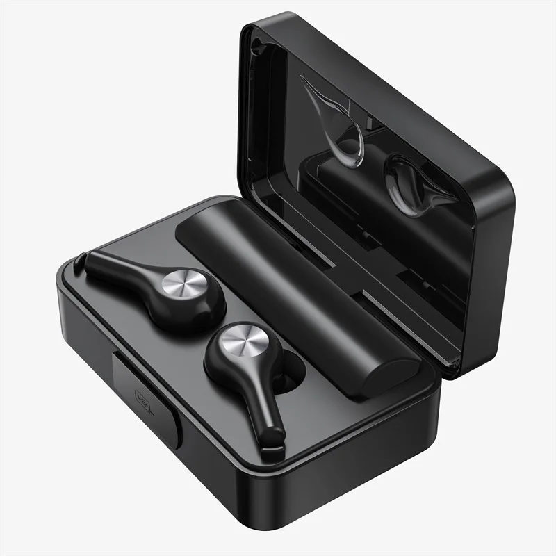 

2021 New Style 2000mAh Type-c tws F17 Earphones Wireless Earbuds F18 TWS Earphone, Black