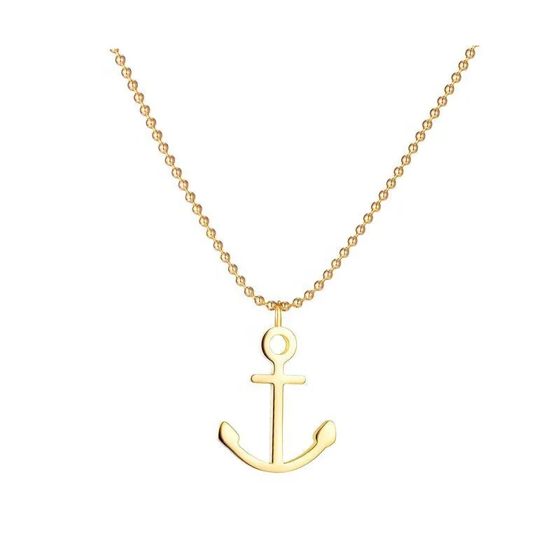 

Drop Shipping Jewelry Pirate Series 316L Stainless Steel Women Anchor Necklace, Gold, rose gold