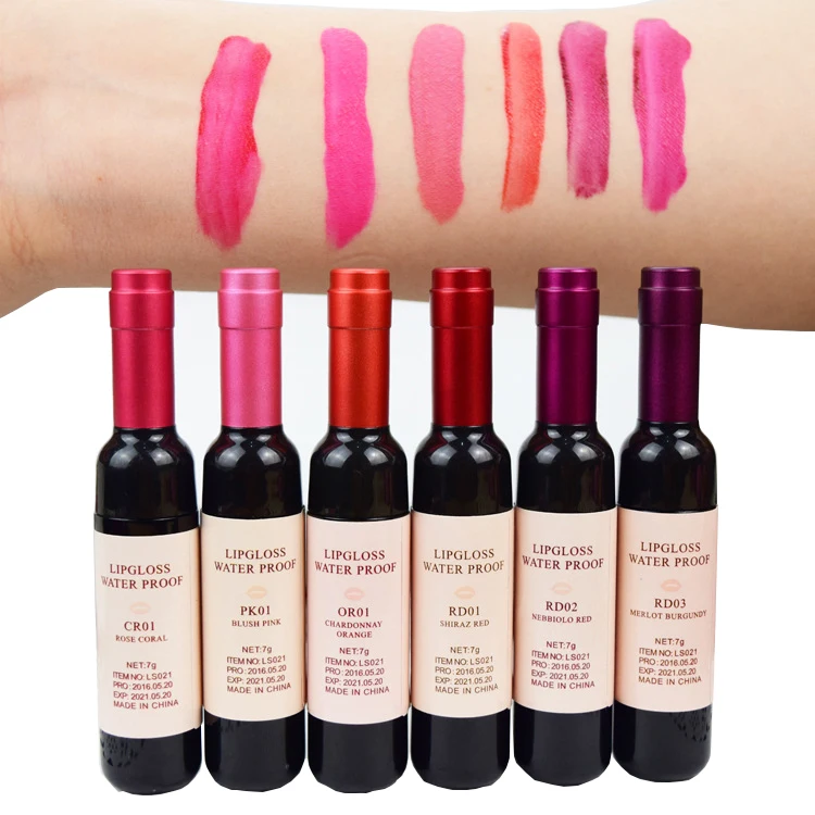 

Ready To Ship 6 colors Red Wine organic korea Lip tint bottle private label