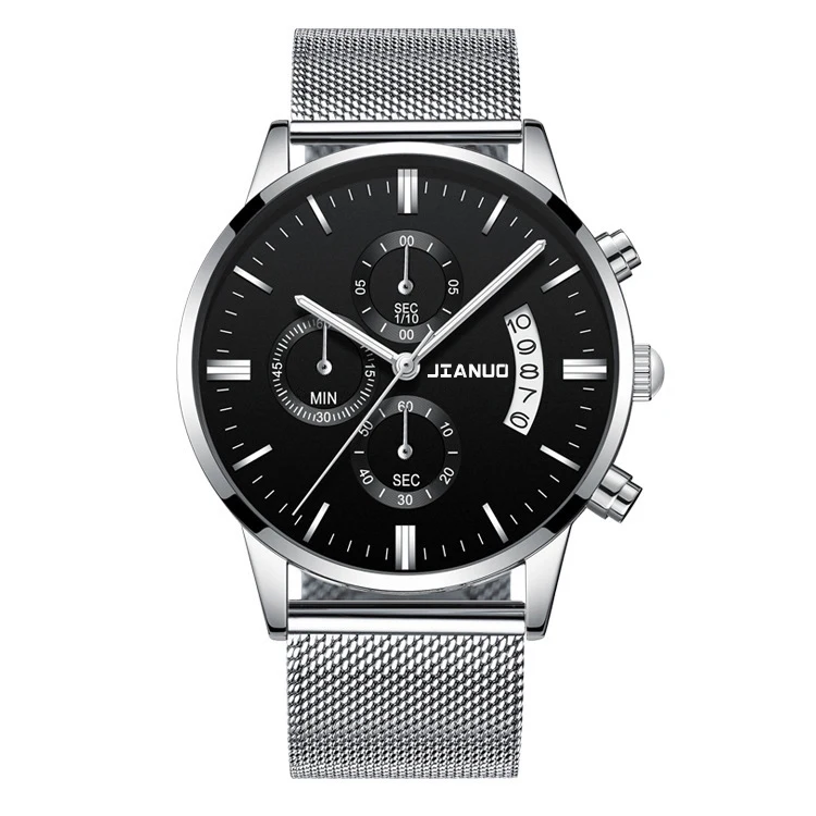 

Hot Selling Custom Chronograph Stainless Steel Men Business Watch Waterproof Luxury Men Wristwatch For Sports