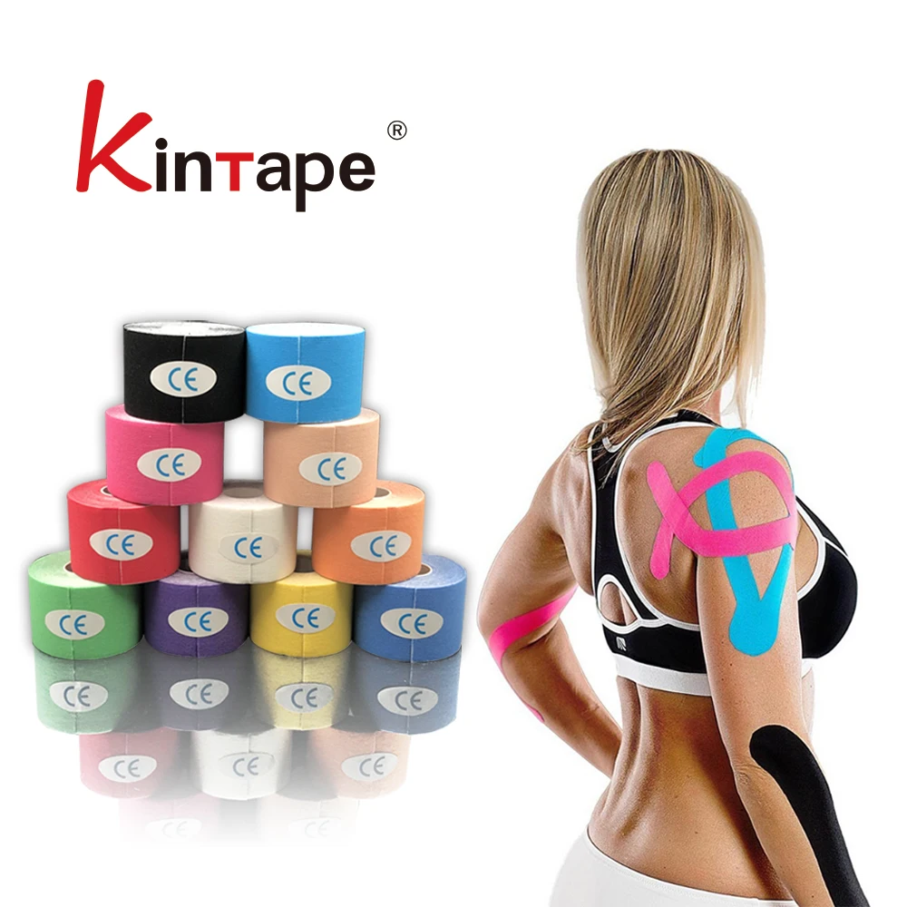 

5cmx5m 2''x16.4ft OEM Custom Logo Printing Pre-cut Regular Sports Muscle Kinesiology Tape For Sport And Physiotherapy, 11 regular colors, oem