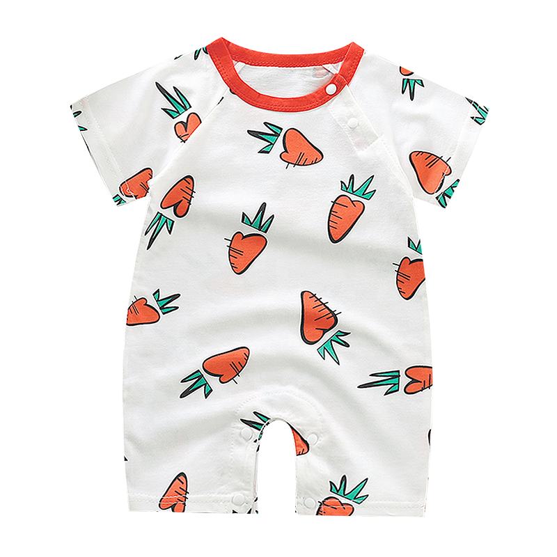 

2021 Summer Baby Short Rompers 100% Cotton Cartoon Knitted Baby Clothes, Picture