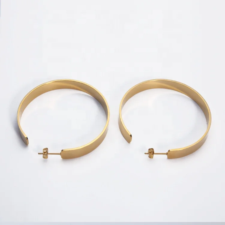 

Fashion Big Hoop Earrings Shiny Gold color Earings Stainless Steel Circle Earrings For Women Jewelry Wholesale BE171026