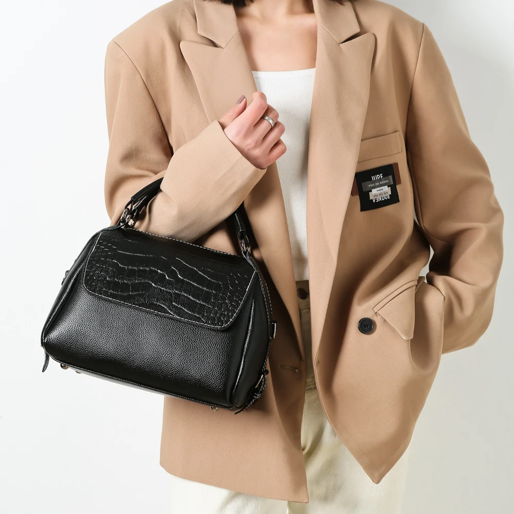

new style single shoulder bag female handbag high quality crocodile pattern