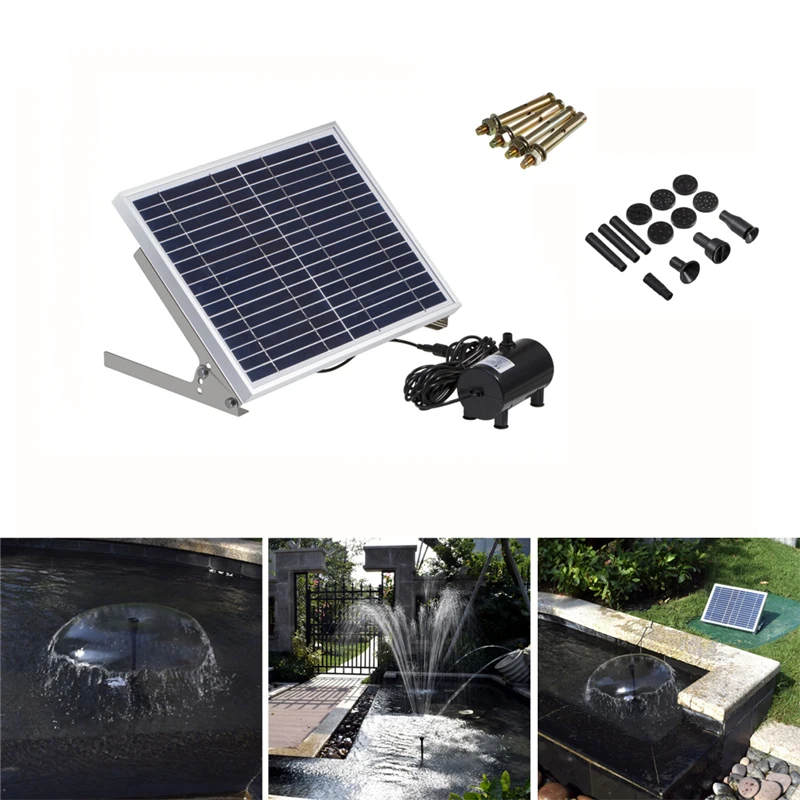 10w Solar Powered Panel Fountain Pond Pump Submersible Outdoor Kit For
