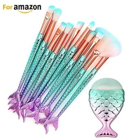 

Amazon solution hot sale 11 pcs classic style mermaid makeup brushes for Amazon