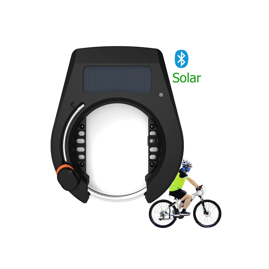 

Personal Solar Panel Bluetooths Electric Security Electronic Security Anti Theft Rfid Horseshoe Ring Bike Tyre Lock Alarms