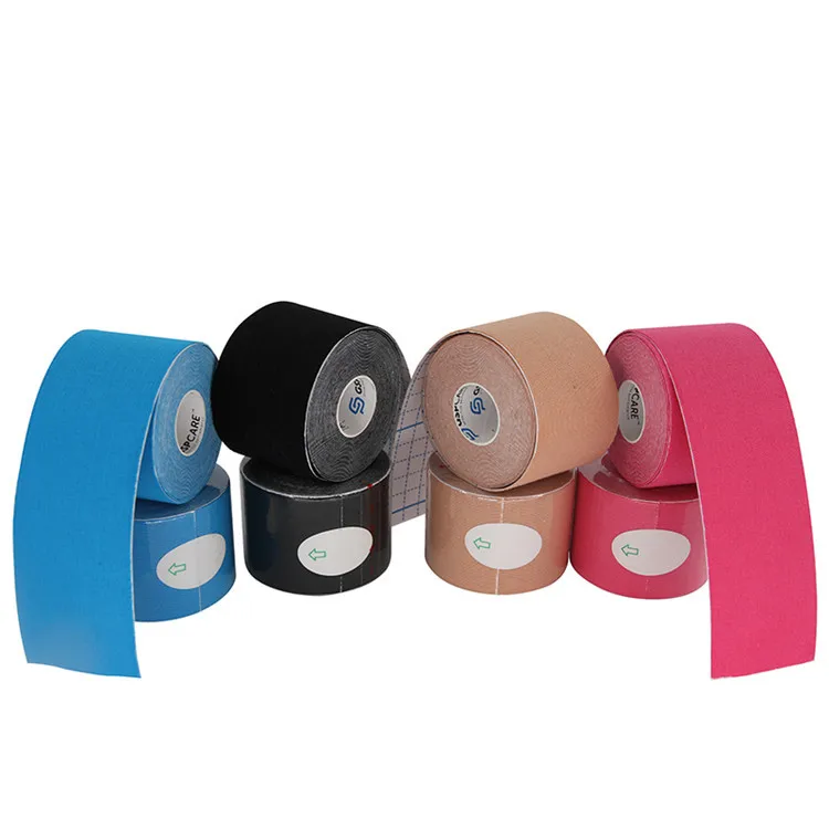 

Popular 5M Elastic Adhesive Bandage Sports Kinesiology Tape Self Adhesive Wrap Invisible Breast Lift Tape, Skin tone,black