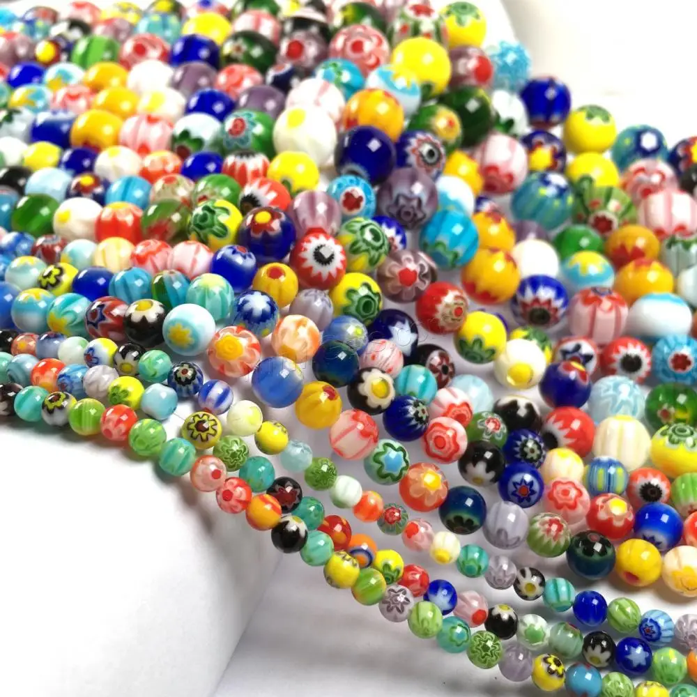 

Millefiori Slice lampwork beads glass beads jewelry making bulk bead Round 1426600, Mixed colors