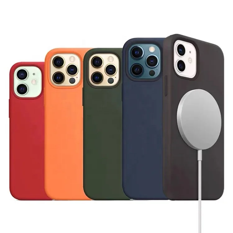

Magnetic Liquid Silicone Mobile Phone Cover For iPhone 12 13 Pro Max Magnet Case, Multiple colors to choose
