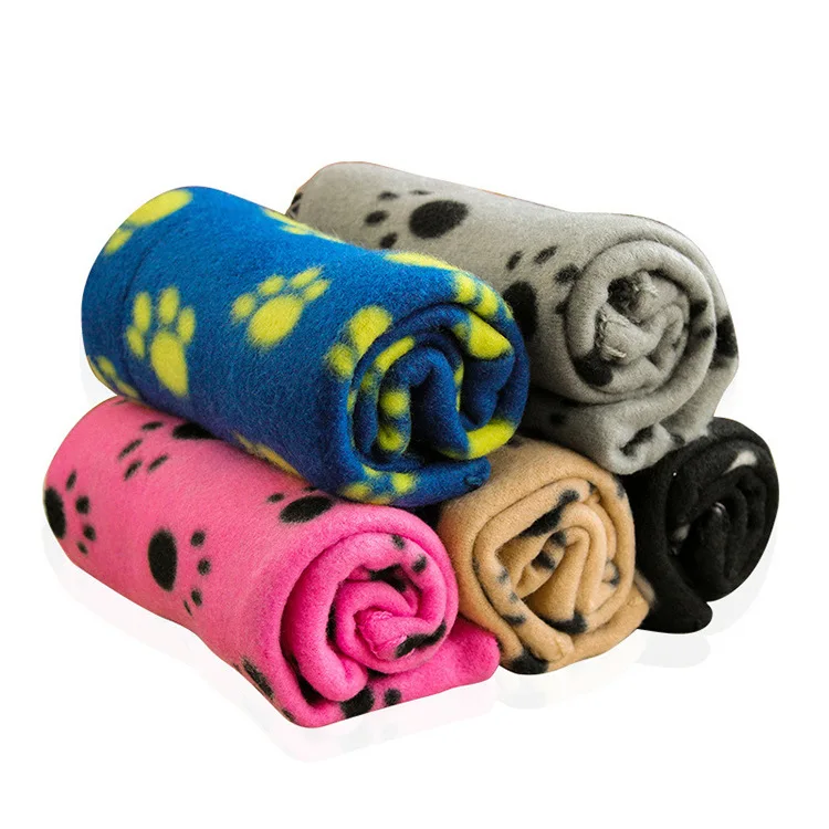 

Dog Accessories Pet Blanket Cat Paw Print Blanket Dog Polar Fleece Blanket For Small Medium Dog, Pink.blue,gray,khaki,black