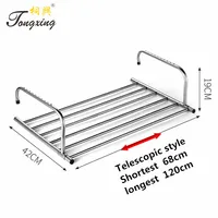 

68-120cm stainless steel telescopic balcony window telescopic foldable clothes drying laundry rack dry rack