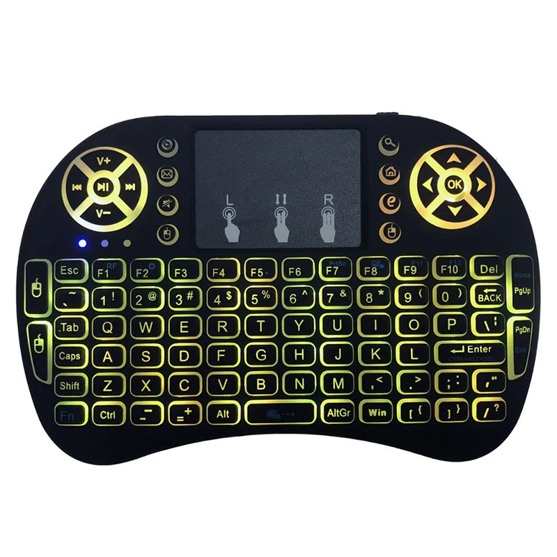 
7 color backlit i8 Mini Wireless Keyboard 2.4ghz English Russian 3 colour Air Mouse with Touchpad Remote Control Android TV Box 