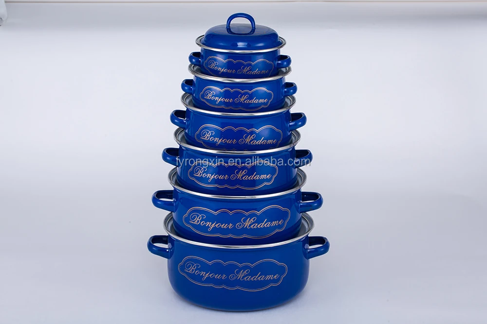 
Enamel Casserole Cookware Sets Cooking Pot Ceramic Dinner Plate Sets 