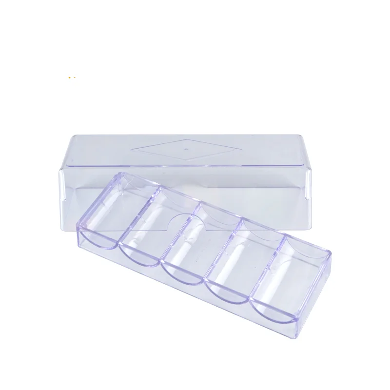 

YH 100pcs Acrylic Clear Poker Chip Tray To Hold 40mm Poker Chips Case