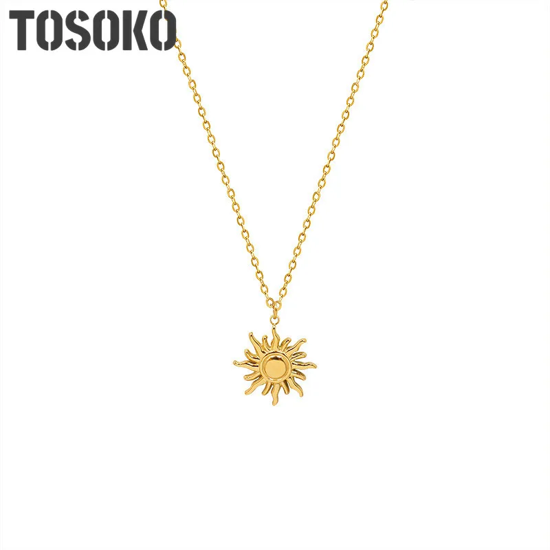 

Stainless Steel Jewelry Sun Pendant Necklace Women's Fashion Clavicle Chain BSP917