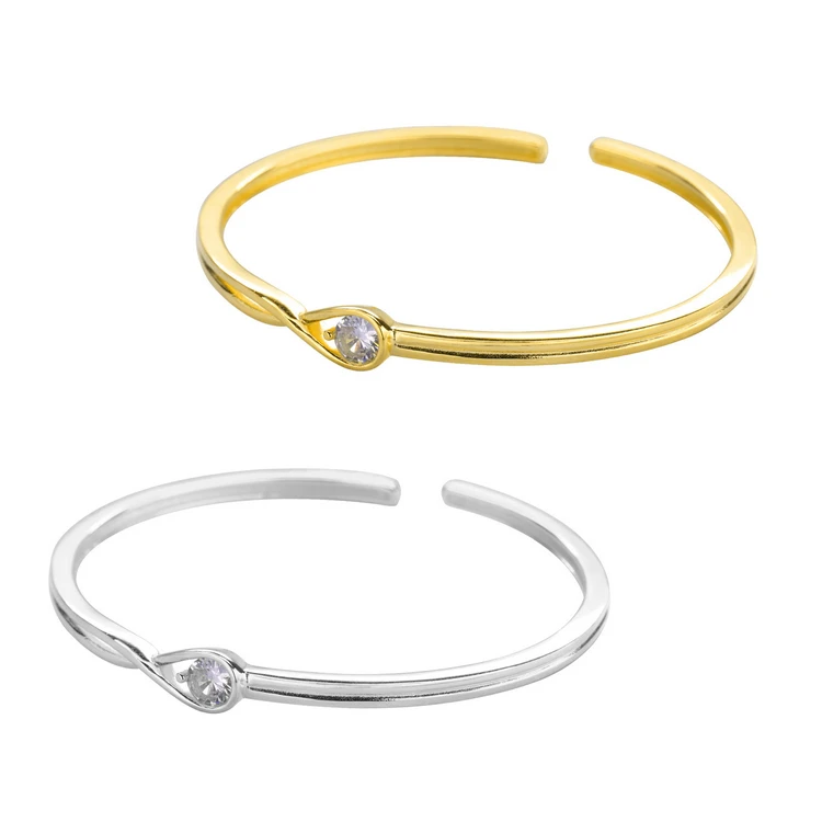 

Designer jewelry famous brands elegant open solid sterling silver indian bangle bracelet, Silver color