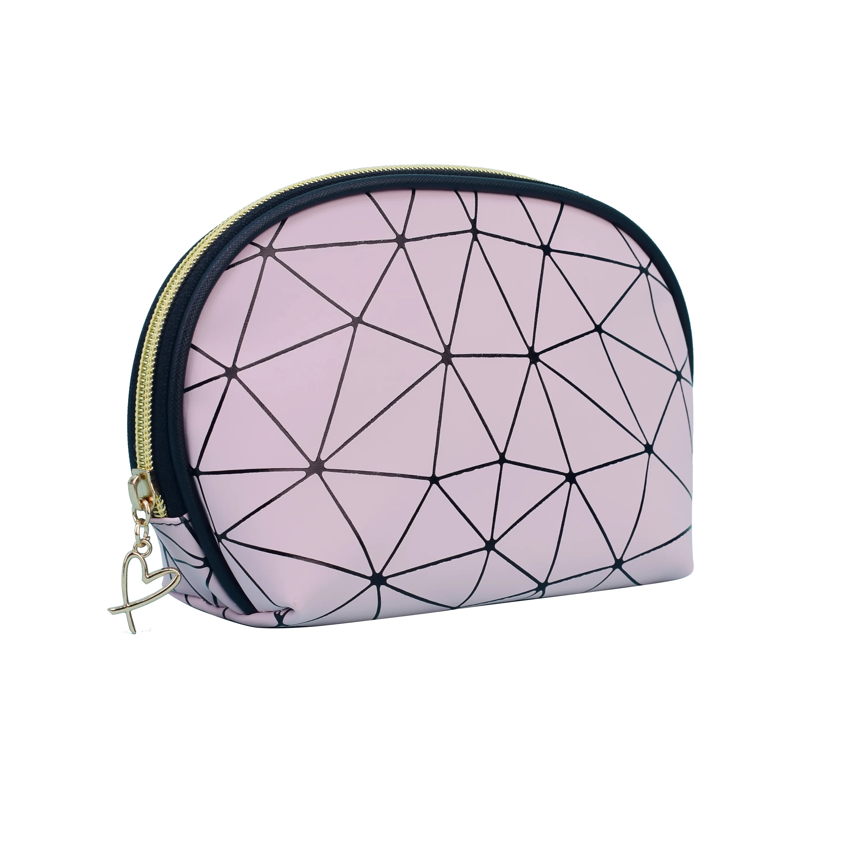 

Geometric Print Shell Shape Cosmetic Bag Travel Waterproof Makeup Toiletry Pouch, As pictures